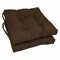 16-inch Solid Twill Square Tufted Chair Cushions (Set of 2) - Chocolate